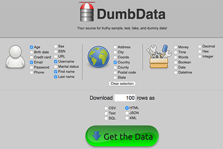 DumbData screenshot